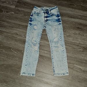 Willow & Root Girls Youth Sz 6 Mom Jeans. Super Cute!!! BUCKLE, Light Washed